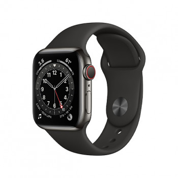 Смарт-часы Apple Watch Series 6 + LTE 40mm Graphite Stainless Steel Case with Black Sport Band