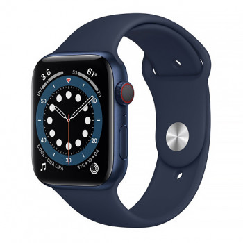 Смарт-годинник Apple Watch Series 6 + LTE 44mm Blue Aluminum Case with Deep Navy Sport Band