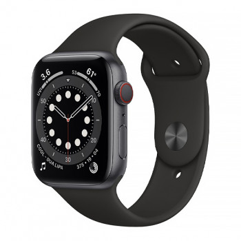Смарт-часы Apple Watch Series 6 + LTE 44mm Space Gray Aluminum Case with Black Sport Band