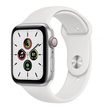 Смарт-годинник Apple Watch SE + LTE 44mm Silver Aluminum Case with White Sport Band