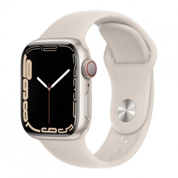 Смарт-часы Apple Watch Series 7 + LTE 45mm Starlight Aluminum Case with Starlight Sport Band