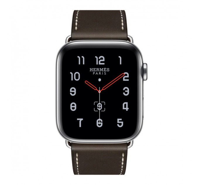 Смарт-часы Apple Watch Hermes Series 5 + LTE 44mm Stainless Steel Case with Ebene Single Buckle