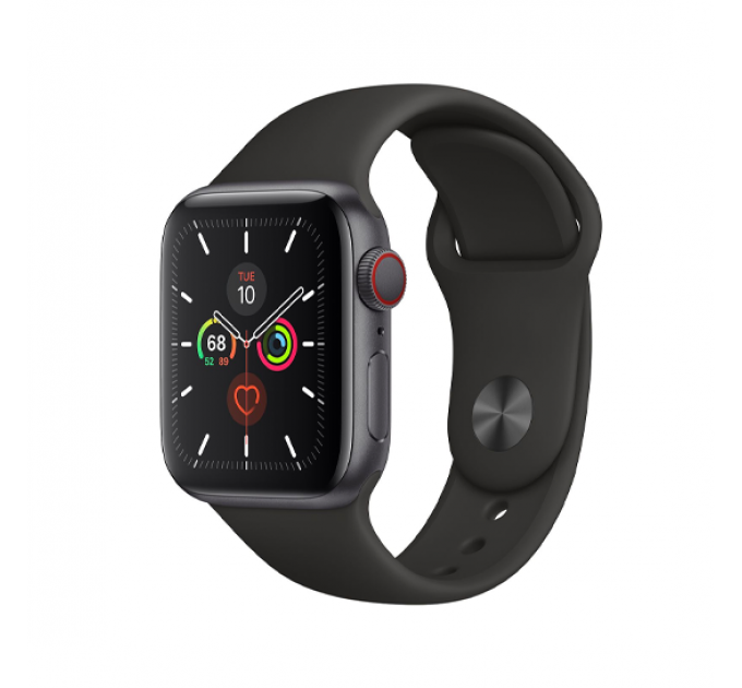 Смарт-годинник Apple Watch Series 5 + LTE 40mm Space Gray Aluminum Case with Black Sport Band