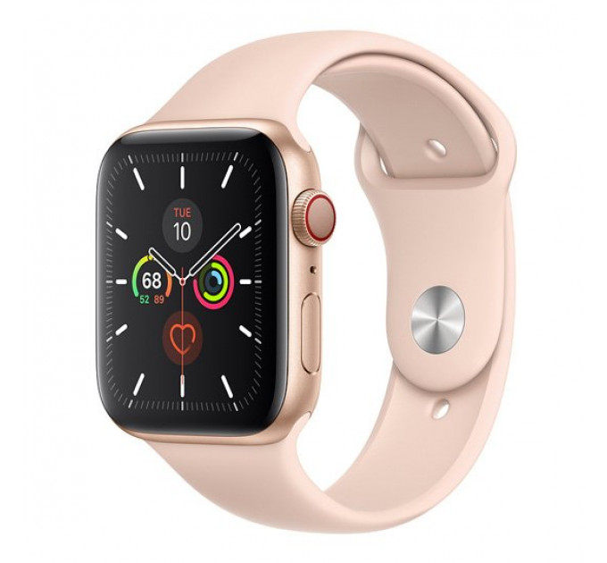 Смарт-годинник Apple Watch Series 5 + LTE 44mm Gold Aluminum Case with Pink Sand Sport Band