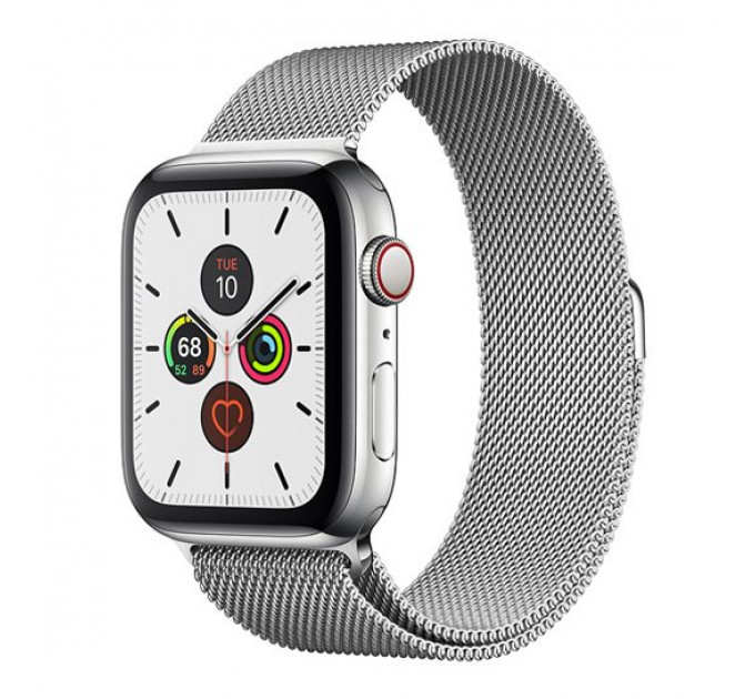 Смарт-часы Apple Watch Series 5 + LTE 44mm Stainless Steel Case with Silver Milanese Loop