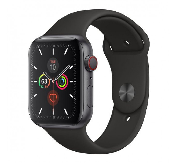 Смарт-годинник Apple Watch Series 5 + LTE 44mm Space Gray Aluminum Case with Black Sport Band
