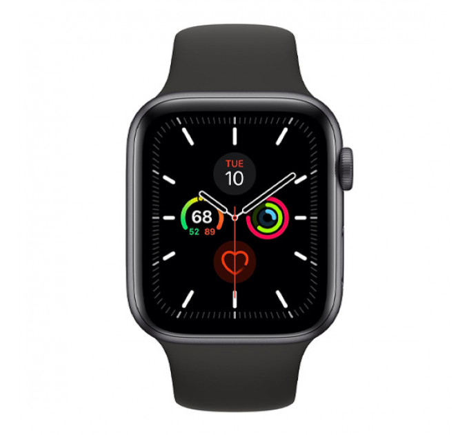 Смарт-годинник Apple Watch Series 5 + LTE 44mm Space Gray Aluminum Case with Black Sport Band