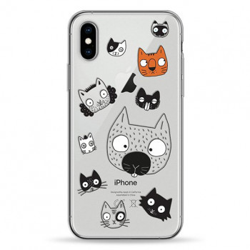 Чохол Pump Transparency Case for iPhone X/XS Cats Faces #