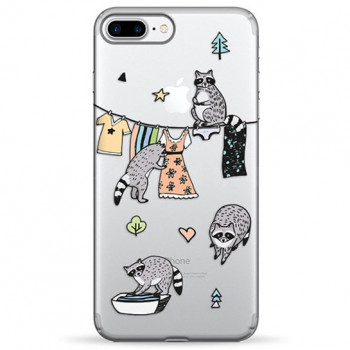 Чохол Pump Transparency Case for iPhone 8 Plus/7 Plus Raccoon Family #