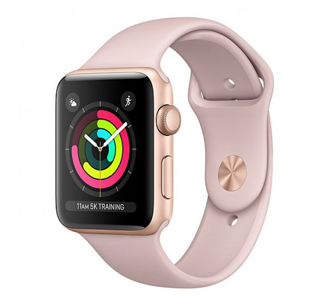 Смарт Годинник Apple Watch Series 3 42mm Gold Aluminum Case with Pink Sand Sport Band