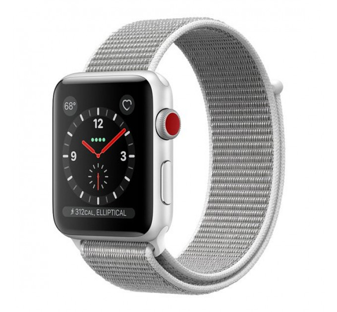 Смарт Часы Apple Watch Series 3 + LTE 42mm Silver Aluminum Case with Seashell Sport Loop