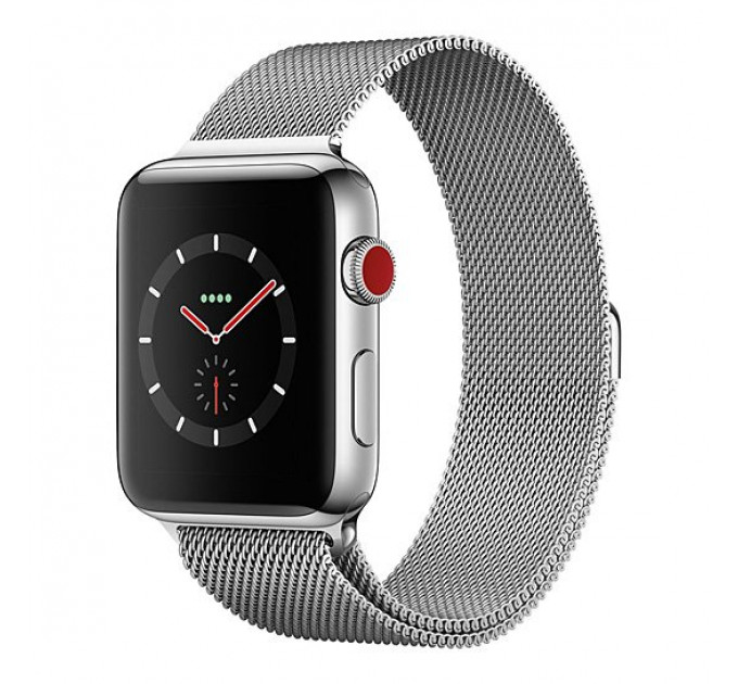 Смарт Годинник Apple Watch Series 3 + LTE 42mm Stainless Steel Case with Milanese Loop