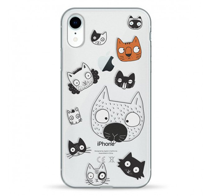 Чохол Pump Transparency Case for iPhone XR Cats Faces #