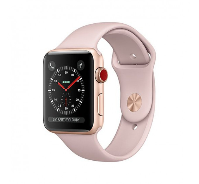 Смарт Часы Apple Watch Series 3 + LTE 38mm Gold Aluminum Case with Pink Sand Sport Band