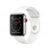 Смарт Годинник Apple Watch Series 3 + LTE 38mm Stainless Steel Case with Soft White Sport Band