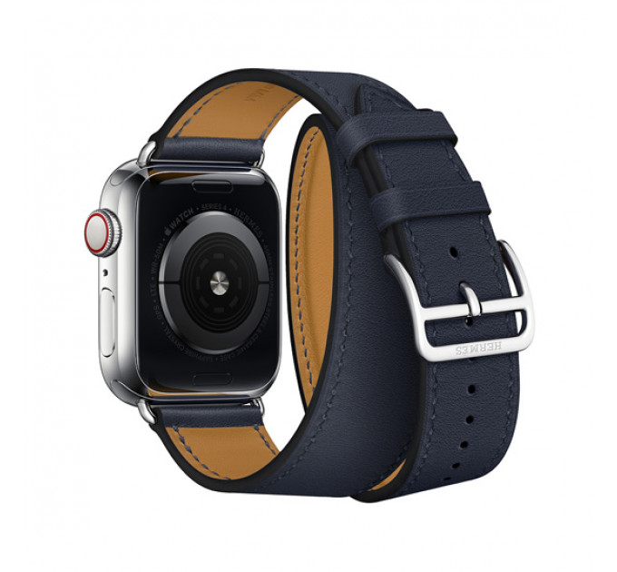 Смарт-годинник Apple Watch Hermes Series 4 + LTE 40mm Stainless Steel Case with Bleu Indigo Swift Leather Double Tour