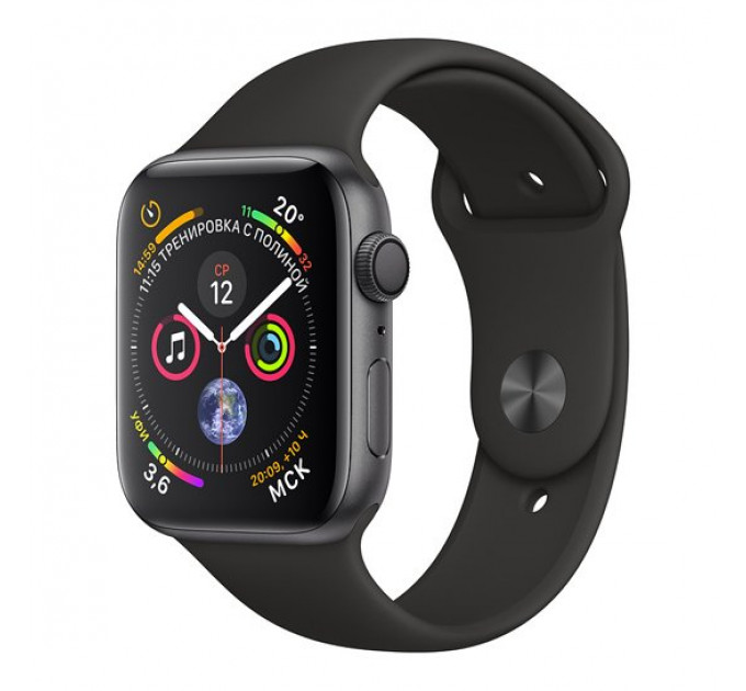 Смарт-часы Apple Watch Series 4 44mm Space Gray (Темно-серый) Aluminum Case with Black Sport Band
