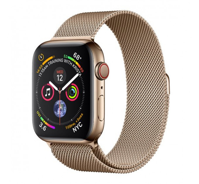 Смарт-годинник Apple Watch Series 4 + LTE 44mm Gold (Золотий) Stainless Steel with Gold Milanese Loop