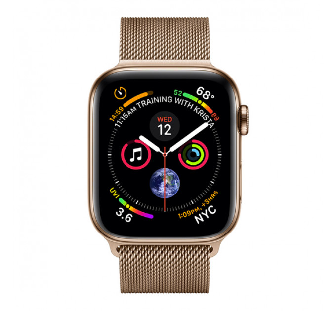 Смарт-годинник Apple Watch Series 4 + LTE 44mm Gold (Золотий) Stainless Steel with Gold Milanese Loop
