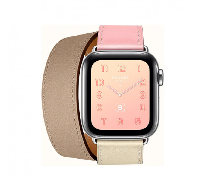 Смарт-годинник Apple Watch Hermes Series 4+LTE 40mm Stainless Steel Rose Sakura/Craie/Argile Double Tour