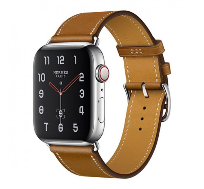 Смарт-часы Apple Watch Hermes Series 4 + LTE 44mm Stainless Steel Case with Fauve Barenia Leather Single Tour