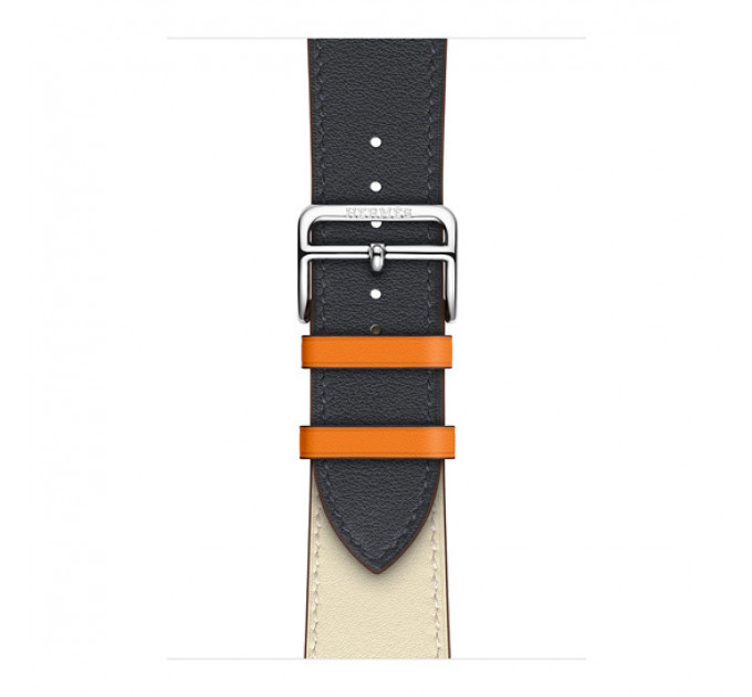 Смарт-годинник Apple Watch Hermes Series 4 + LTE 44mm Stainless Steel Case with Indigo / Craie / Orange Swift Leather Single Tour