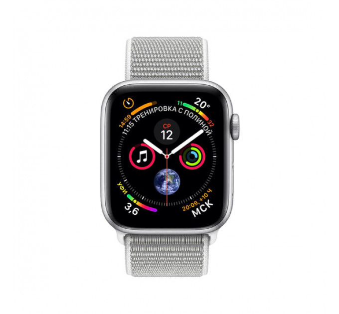 Смарт-часы Apple Watch Series 4 + LTE 40mm Silver (Серебристый) Aluminum Case with Seashell Sport Loop