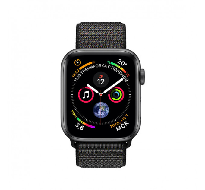 Смарт-годинник Apple Watch Series 4 + LTE 40mm Space Gray (Темно-сірий) Aluminum Case with Black Sport Loop