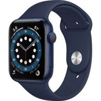 Смарт-часы Apple Watch Series 6 GPS 44mm Blue Aluminium Case with Deep Navy Sport Band (M00J3)
