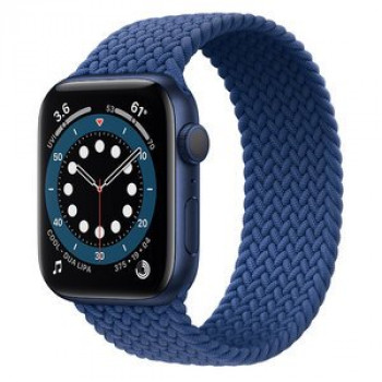 Смарт-часы Apple Watch Series 6 GPS 44mm Blue Aluminium Case with Atlantic Blue Braided Solo Loop (M02G3)