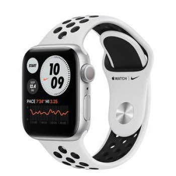 Смарт-годинник Apple Watch Nike Series 6 GPS 40mm Silver Al Case with Pure Platinum/Black Nike Sport Band (M00T3)